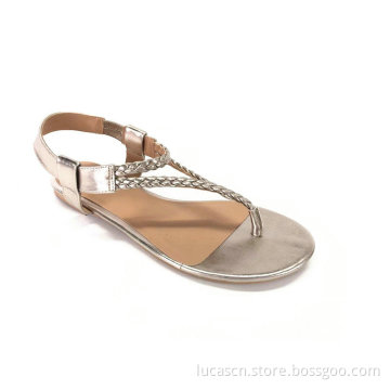 LADIES FASHION FLIP SANDAL WITH WOVEN UPPER